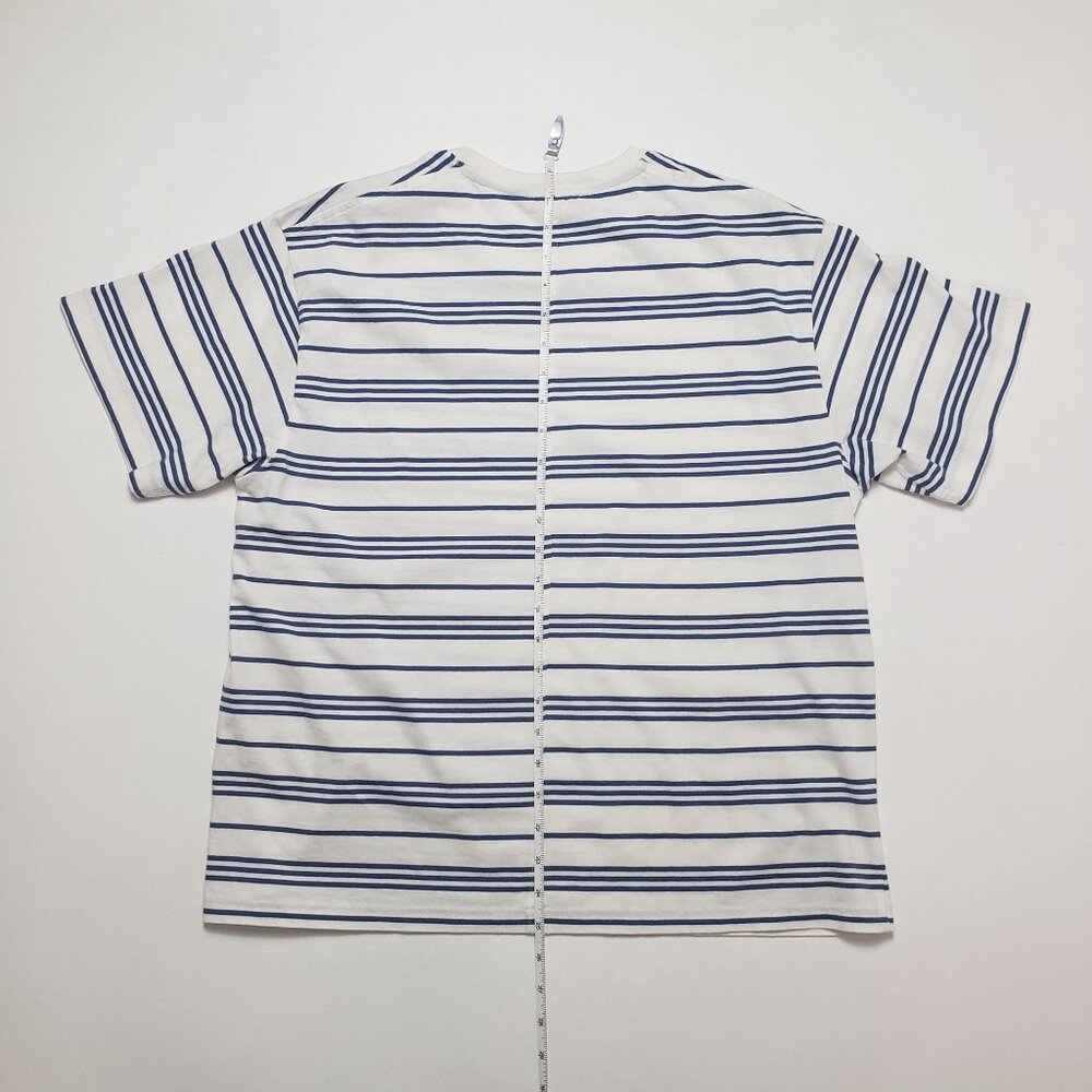 Madewell Cotton Relaxed Oversized Tee Women's Medium Lighthouse & Blue Stripe - Picture 7 of 16